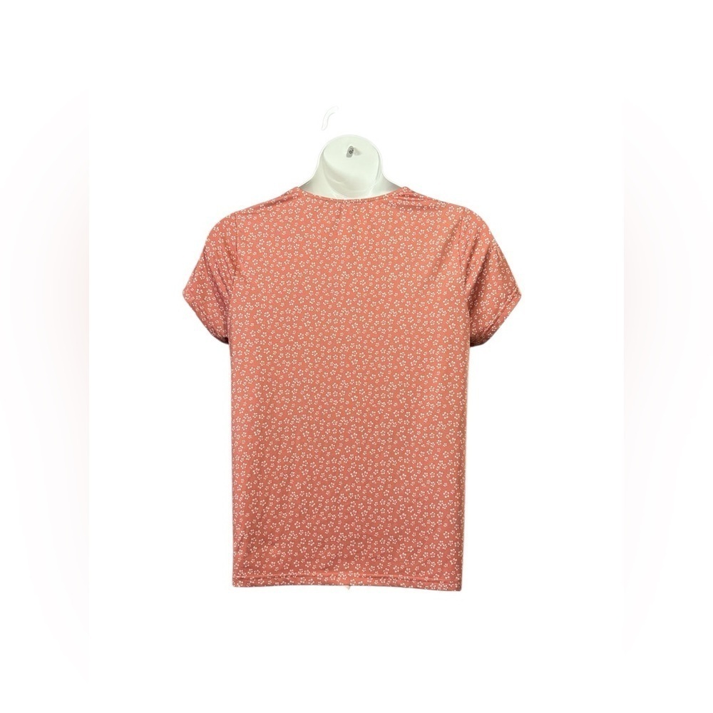 Innée by Claire France, Plus-Size Short Sleeve Top, 1X, Pink & White - Picture 6 of 8